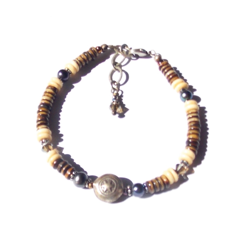Boho Tribal Star Bracelet Beaded Festival Bangle